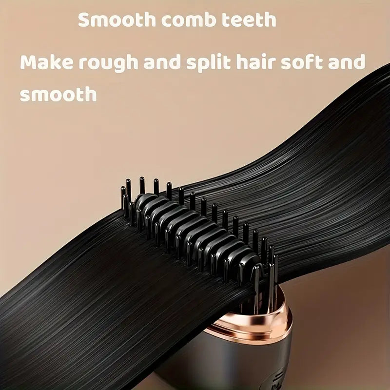 Mini Straightener Comb for Bangs - Portable, Rechargeable USB, One-Button Operation