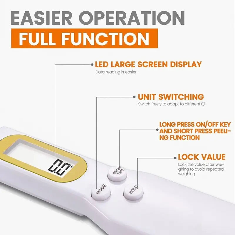 Accurate Measure Digital Kitchen Scale Spoon - LCD Display