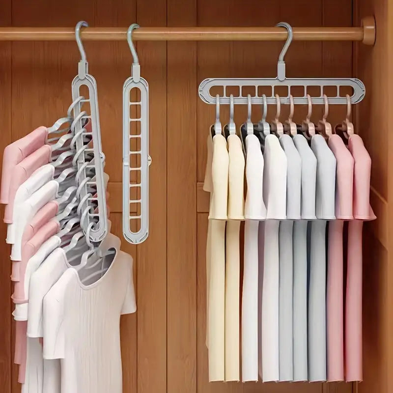 [Foldable Hanger] Durable Multi-Functional Space-Saving Foldable Plastic Hanger | Vertical Clothes Storage