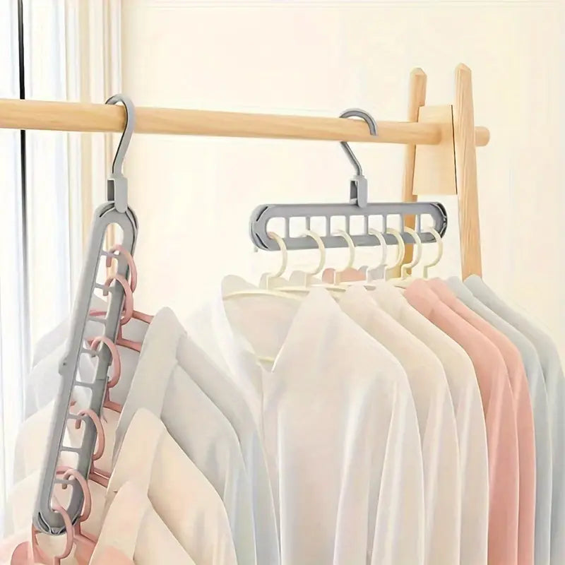 [Foldable Hanger] Durable Multi-Functional Space-Saving Foldable Plastic Hanger | Vertical Clothes Storage