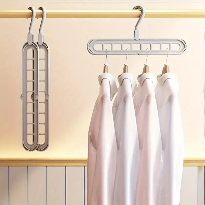 [Foldable Hanger] Durable Multi-Functional Space-Saving Foldable Plastic Hanger | Vertical Clothes Storage