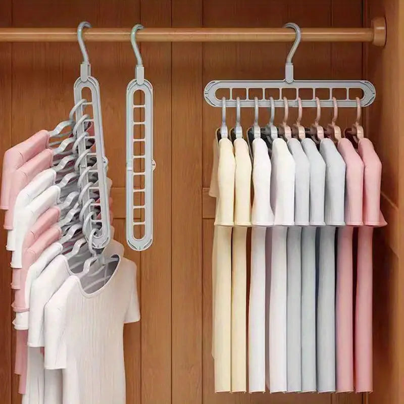 [Foldable Hanger] Durable Multi-Functional Space-Saving Foldable Plastic Hanger | Vertical Clothes Storage